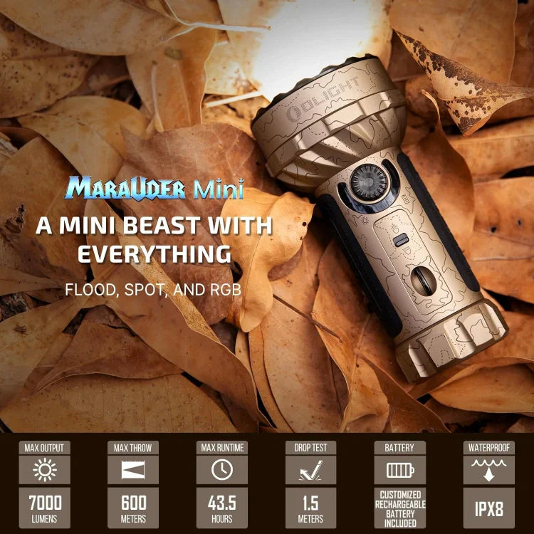 OLIGHT MARAUDERMINIT Marauder Mini Powerful LED Flashlight With RGB - Desert Terrain VM Hardware