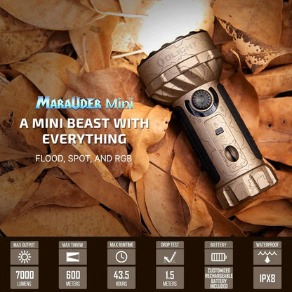 OLIGHT MARAUDERMINIT Marauder Mini Powerful LED Flashlight With RGB - Desert Terrain VM Hardware