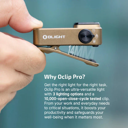 OLIGHT OCLIPPROAS Oclip Pro Clip on Flashlight with Floodlight - Ancient Script VM Hardware