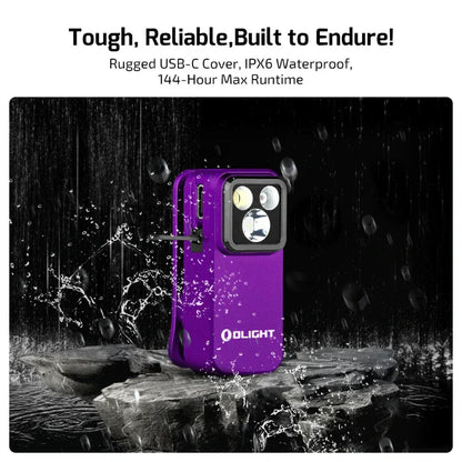 OLIGHT OCLIPPROPU Oclip Pro Clip on Flashlight with Floodlight - Purple VM Hardware