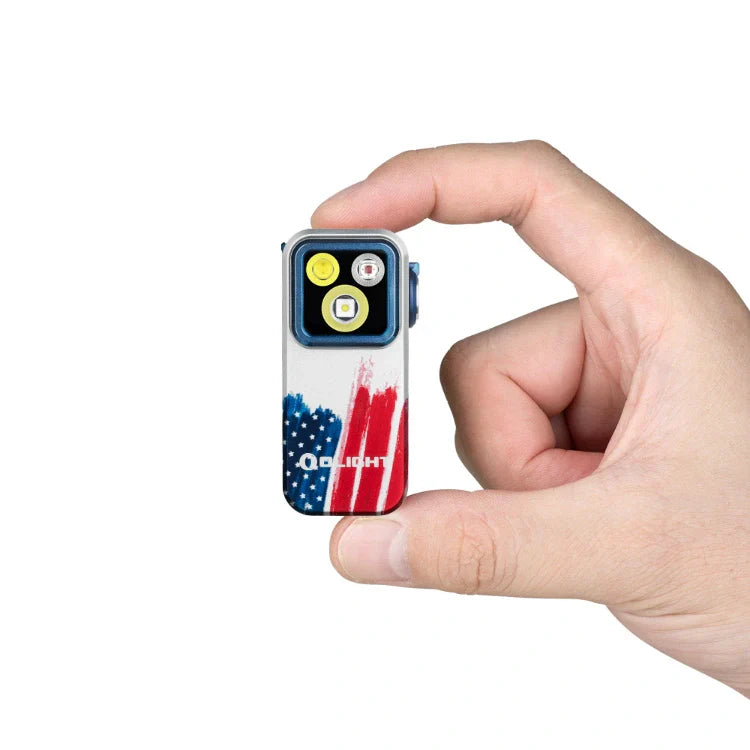 OLIGHT OCLIPPROSTARS Oclip Pro Clip on Flashlight with Floodlight Spotlight and Red Light - Stars & Stripes Edition VM Hardware