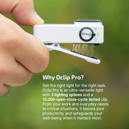 OLIGHT OCLIPPROWH Oclip Pro Clip on Flashlight with Floodlight - White VM Hardware