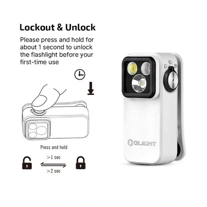 OLIGHT OCLIPPROWH Oclip Pro Clip on Flashlight with Floodlight - White VM Hardware