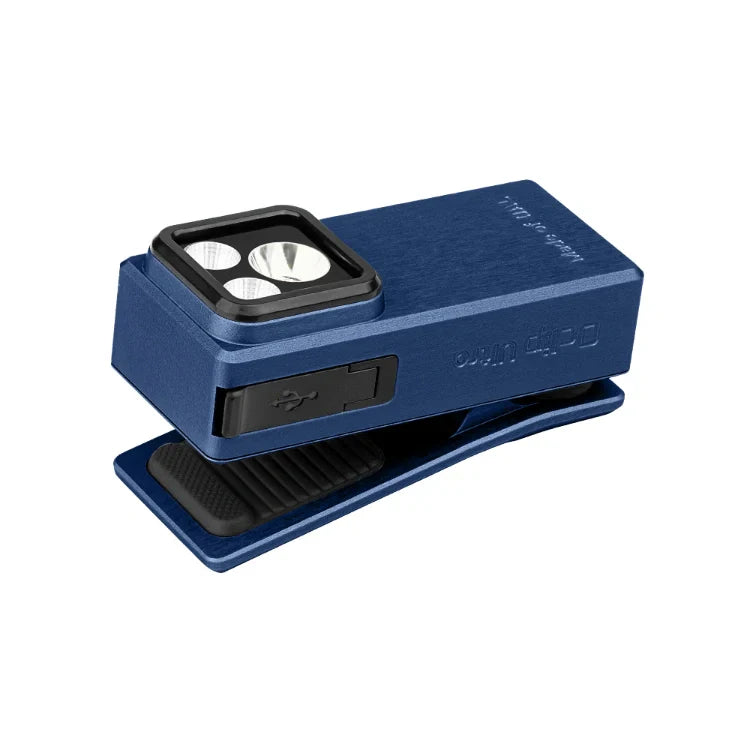 OLIGHT OCLIPULTRANVBU Oclip Ultra Clip-On EDC Light with Flood, Spot, and UV Modes - Navy Blue VM Hardware
