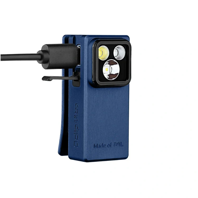 OLIGHT OCLIPULTRANVBU Oclip Ultra Clip-On EDC Light with Flood, Spot, and UV Modes - Navy Blue VM Hardware