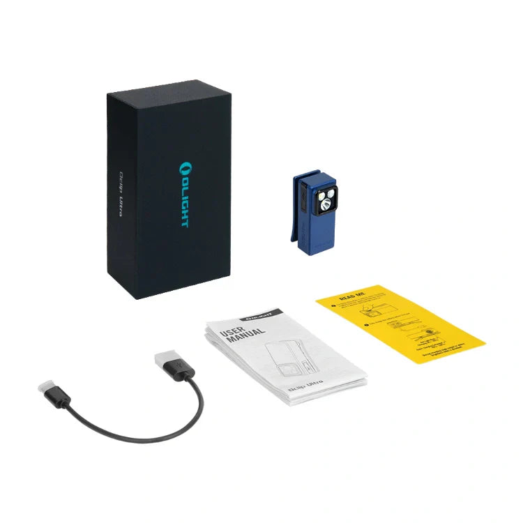 OLIGHT OCLIPULTRANVBU Oclip Ultra Clip-On EDC Light with Flood, Spot, and UV Modes - Navy Blue VM Hardware