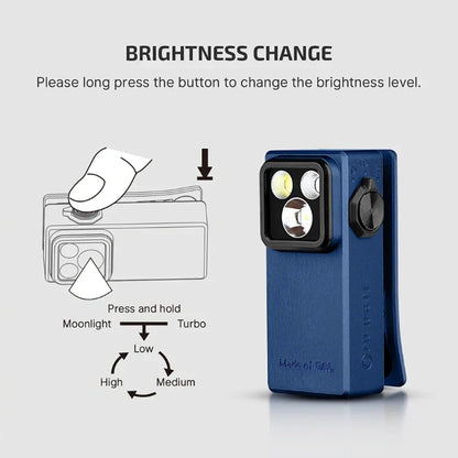OLIGHT OCLIPULTRANVBU Oclip Ultra Clip-On EDC Light with Flood, Spot, and UV Modes - Navy Blue VM Hardware