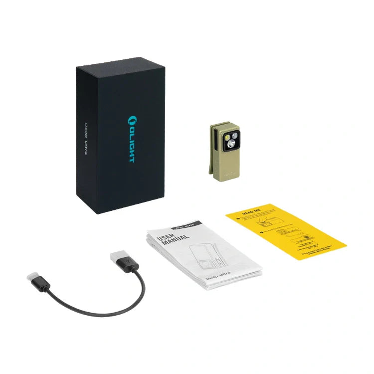 OLIGHT OCLIPULTRAOAL Oclip Ultra Clip-On EDC Light with Flood, Spot, and UV Modes - Olive Green VM Hardware