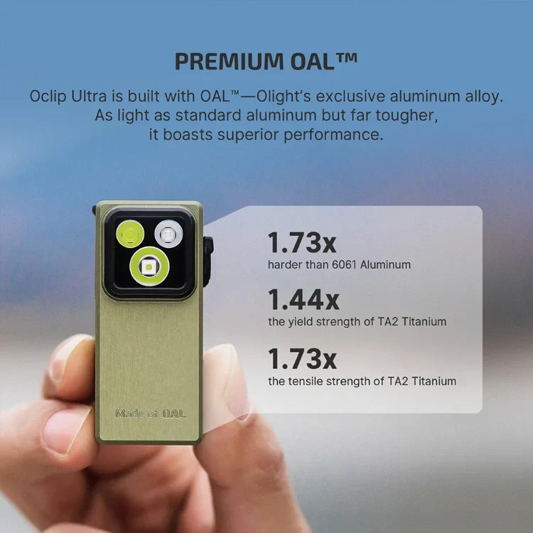 OLIGHT OCLIPULTRAOAL Oclip Ultra Clip-On EDC Light with Flood, Spot, and UV Modes - Olive Green VM Hardware