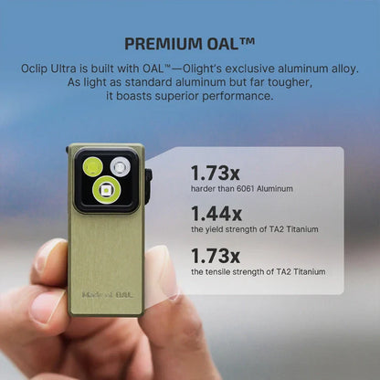OLIGHT OCLIPULTRAOAL Oclip Ultra Clip-On EDC Light with Flood, Spot, and UV Modes - Olive Green VM Hardware