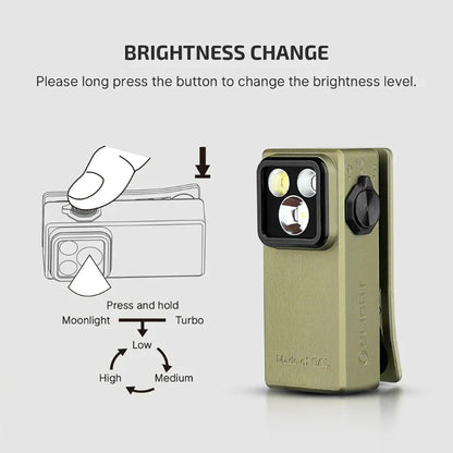 OLIGHT OCLIPULTRAOAL Oclip Ultra Clip-On EDC Light with Flood, Spot, and UV Modes - Olive Green VM Hardware