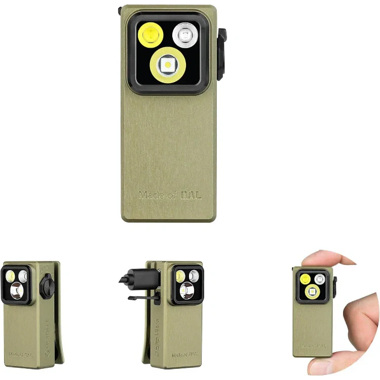 OLIGHT OCLIPULTRAOAL Oclip Ultra Clip-On EDC Light with Flood, Spot, and UV Modes - Olive Green VM Hardware