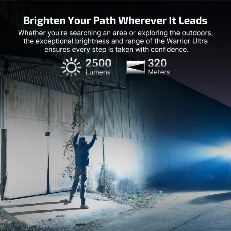 OLIGHT WARRIORULTRANB Warrior Ultra 2500 Lumens Tactical Flashlight with OAL Material - Navy Blue VM Hardware