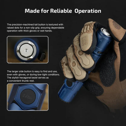 OLIGHT WARRIORULTRANB Warrior Ultra 2500 Lumens Tactical Flashlight with OAL Material - Navy Blue VM Hardware