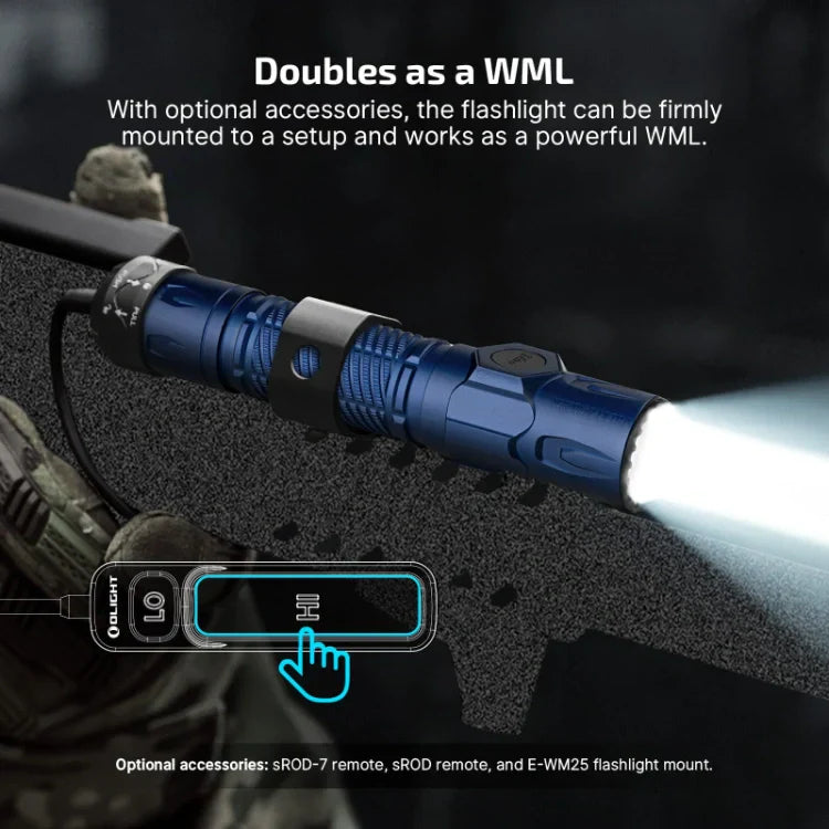 OLIGHT WARRIORULTRANB Warrior Ultra 2500 Lumens Tactical Flashlight with OAL Material - Navy Blue VM Hardware