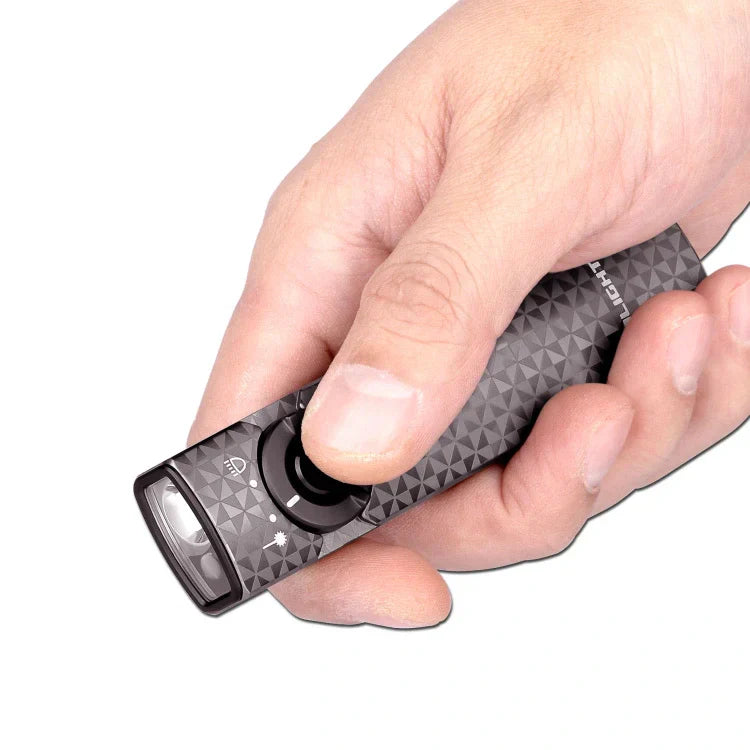 OLIGHT ARKFELDPWGMGCW Arkfeld Flat Flashlight with Green Laser & White Light - Pinwheel Gunmetal Grey VM Hardware