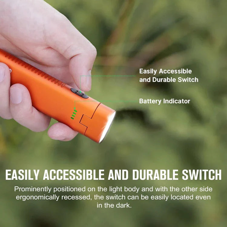 OLIGHT ARKFLEXOGSK Arkflex Adjustable Right Angle Flashlight - Orange Skeleton VM Hardware