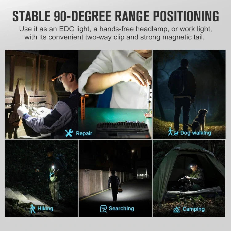OLIGHT ARKFLEXOGSK Arkflex Adjustable Right Angle Flashlight - Orange Skeleton VM Hardware
