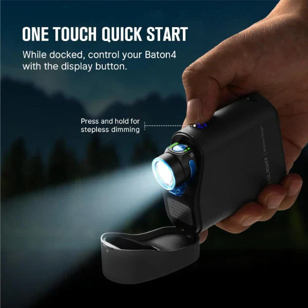OLIGHT BATON4KITBK Baton 4 Powerful EDC Flashlight 1300 Lumens - Black - Premium (With Charging Case) VM Hardware