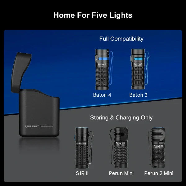 OLIGHT BATON4KITBK Baton 4 Powerful EDC Flashlight 1300 Lumens - Black - Premium (With Charging Case) VM Hardware