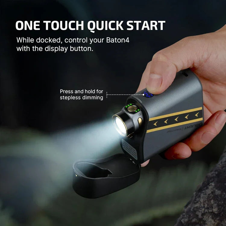 OLIGHT BATON4KITFTPL Baton 4 Powerful EDC Flashlight 1300 Lumens - Fighter Pilot-Premium VM Hardware