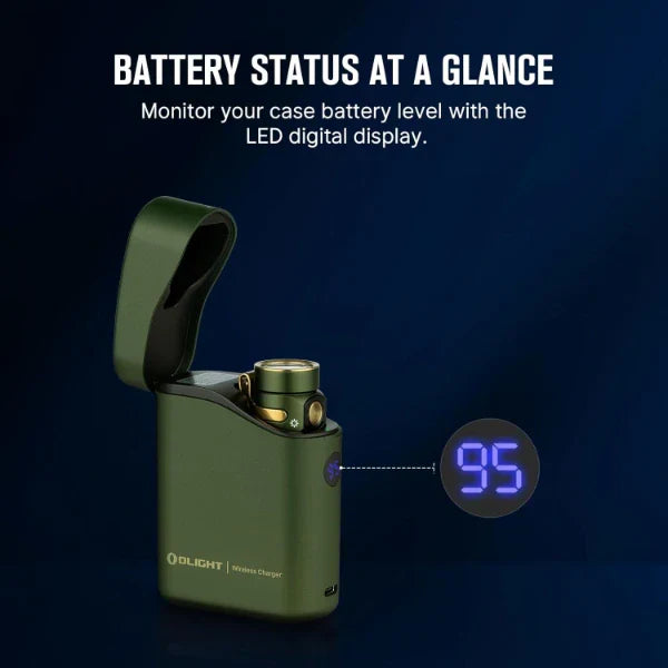 OLIGHT BATON4KITODG Baton 4 Powerful EDC Flashlight 1300 Lumens - OD Green - Premium (With Charging Case) VM Hardware
