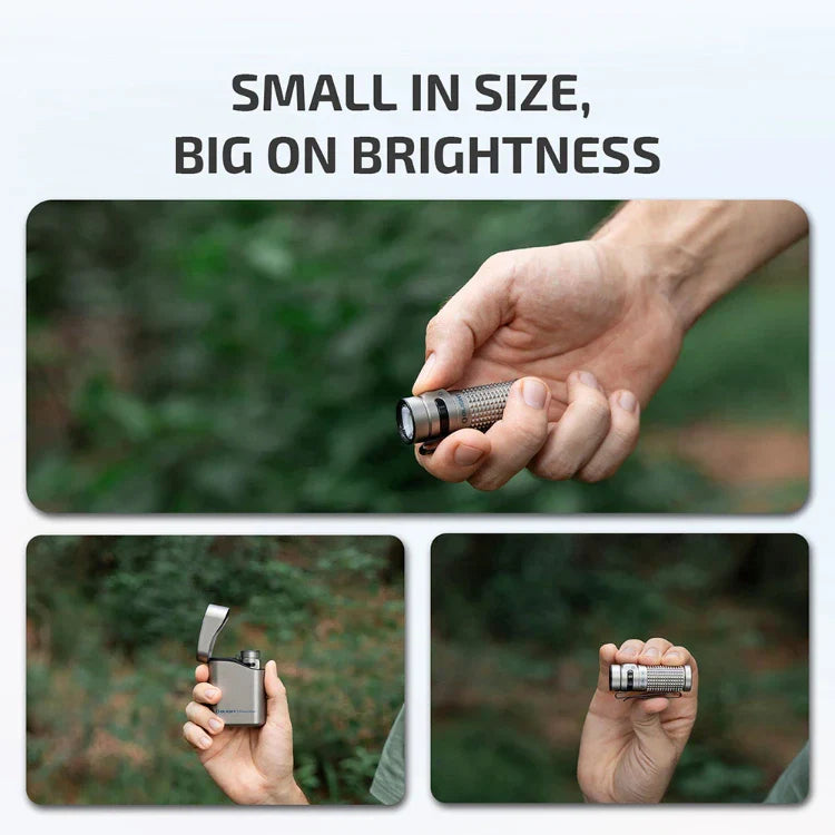 OLIGHT BATON4KITTI Baton 4 Powerful EDC Flashlight 1300 Lumens - Ti-Premium (With Charging Case) VM Hardware