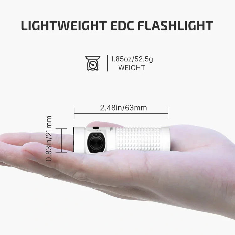 OLIGHT BATON4KITWH Baton 4 Powerful EDC Flashlight 1300 Lumens - White-Premium (With Charging Case) VM Hardware