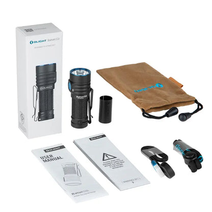 OLIGHT BATONTURBOBKRGL Baton Turbo Compact EDC Flashlight with 510m Long-Range Beam - Black VM Hardware