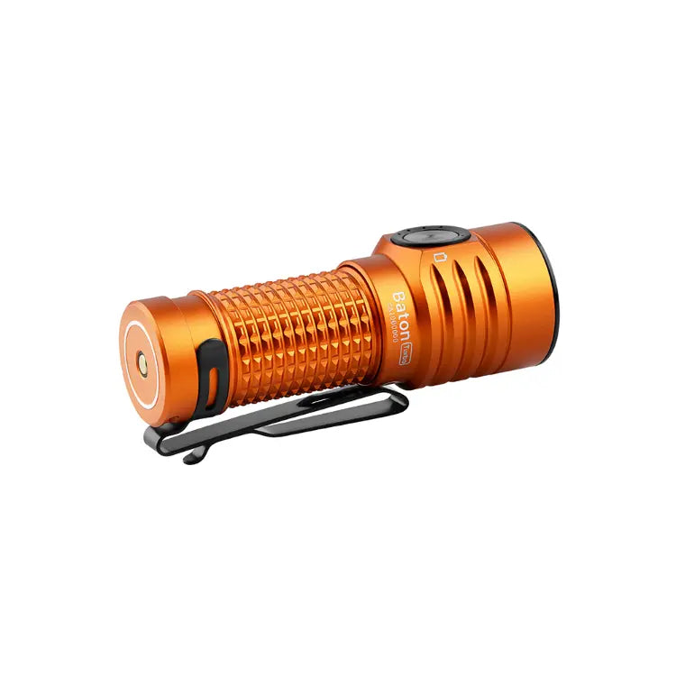 OLIGHT BATONTURBOOGCW Baton Turbo Compact EDC Flashlight with 510m Long-Range Beam - Orange VM Hardware