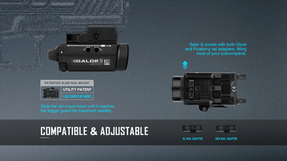 OLIGHT BALDRSBK Baldr S Rail Mounted Light 800 Lumens VM Hardware