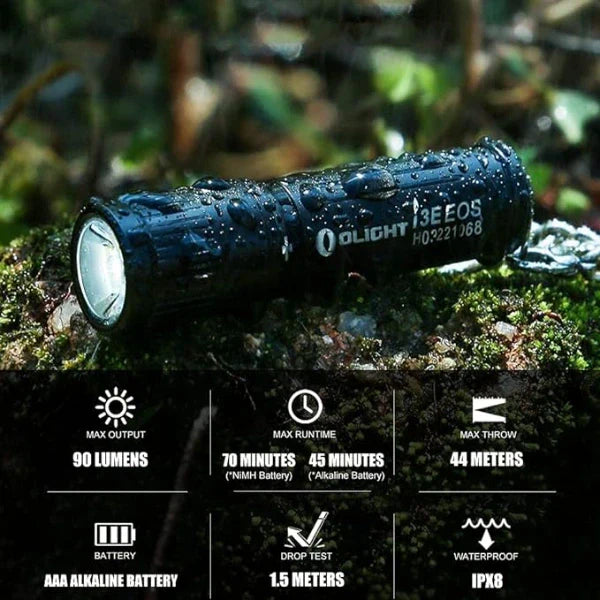 OLIGHT I3EBK i3E EOS Keychain Flashlight - Black VM Hardware