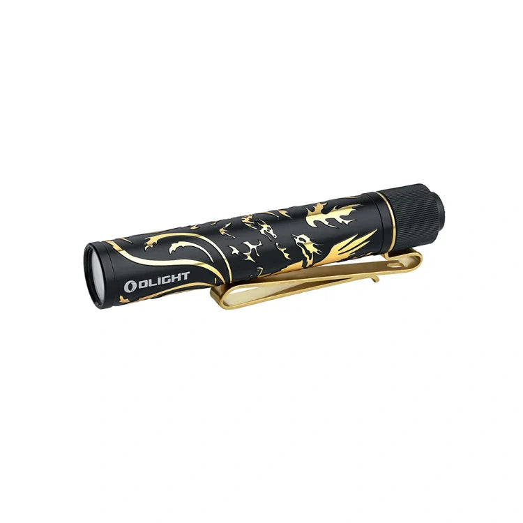 OLIGHT I3T2DGPNGDBK i3T 2 EOS Small EDC Flashlight - Dragon & Phoenix Golden Black VM Hardware