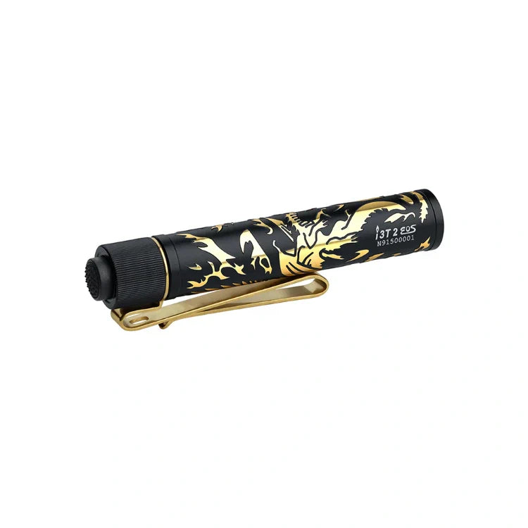 OLIGHT I3T2DGPNGDBK i3T 2 EOS Small EDC Flashlight - Dragon & Phoenix Golden Black VM Hardware
