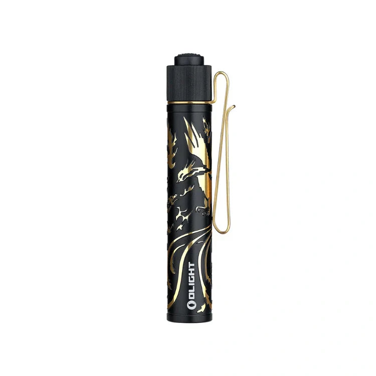 OLIGHT I3T2DGPNGDBK i3T 2 EOS Small EDC Flashlight - Dragon & Phoenix Golden Black VM Hardware