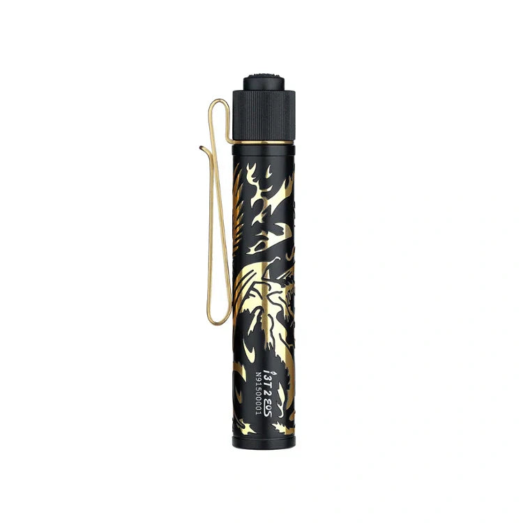OLIGHT I3T2DGPNGDBK i3T 2 EOS Small EDC Flashlight - Dragon & Phoenix Golden Black VM Hardware