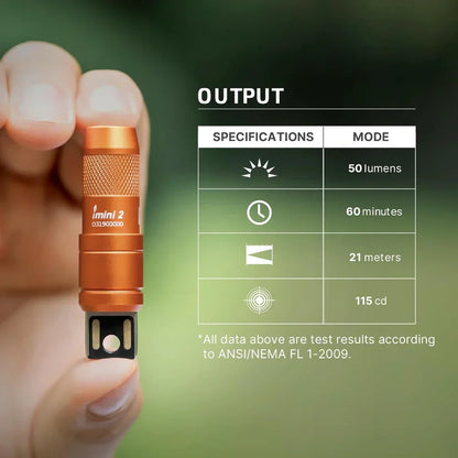 OLIGHT IMINI2OG imini 2 Rechargeable Mini Flashlight - Orange VM Hardware