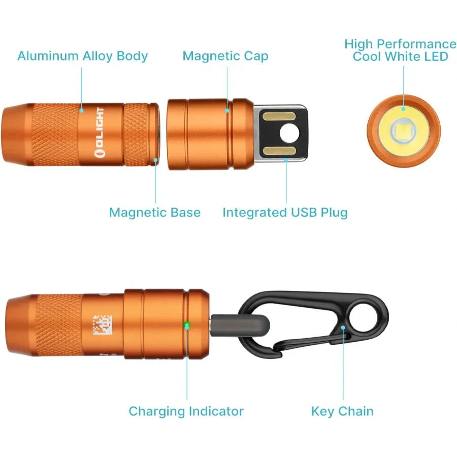 OLIGHT IMINI2OG imini 2 Rechargeable Mini Flashlight - Orange VM Hardware