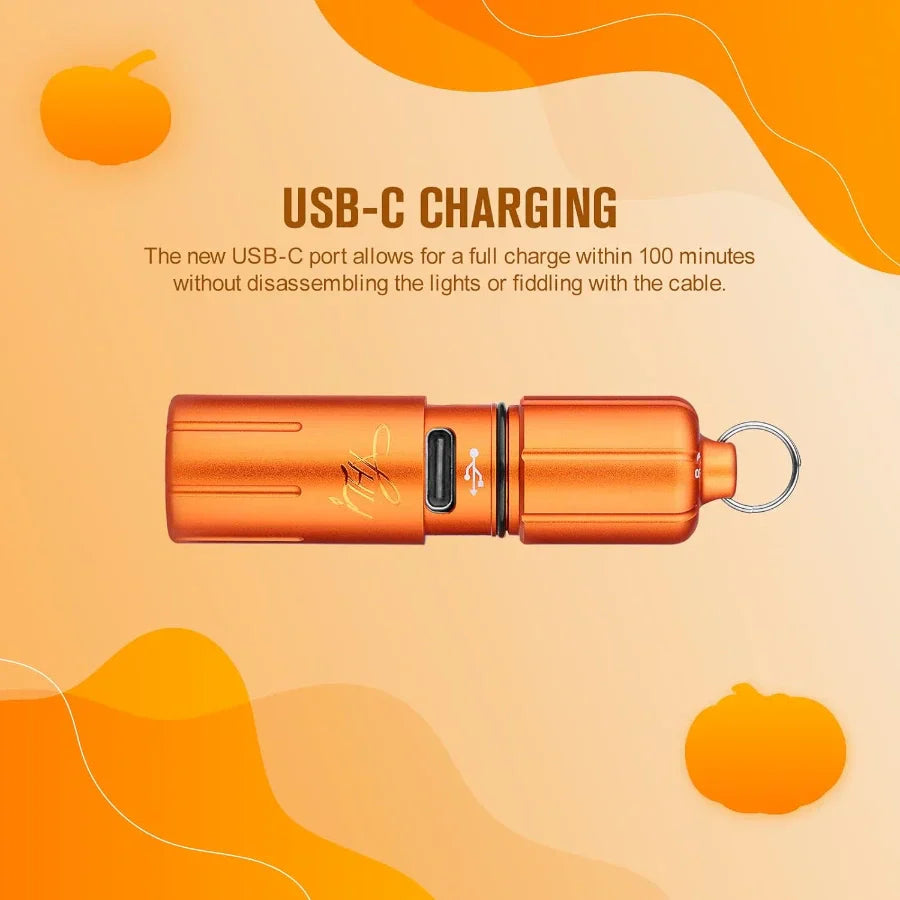 OLIGHT ITHXPKNOG iTHX Pumpkin Orange Keychain EDC Flashlight VM Hardware