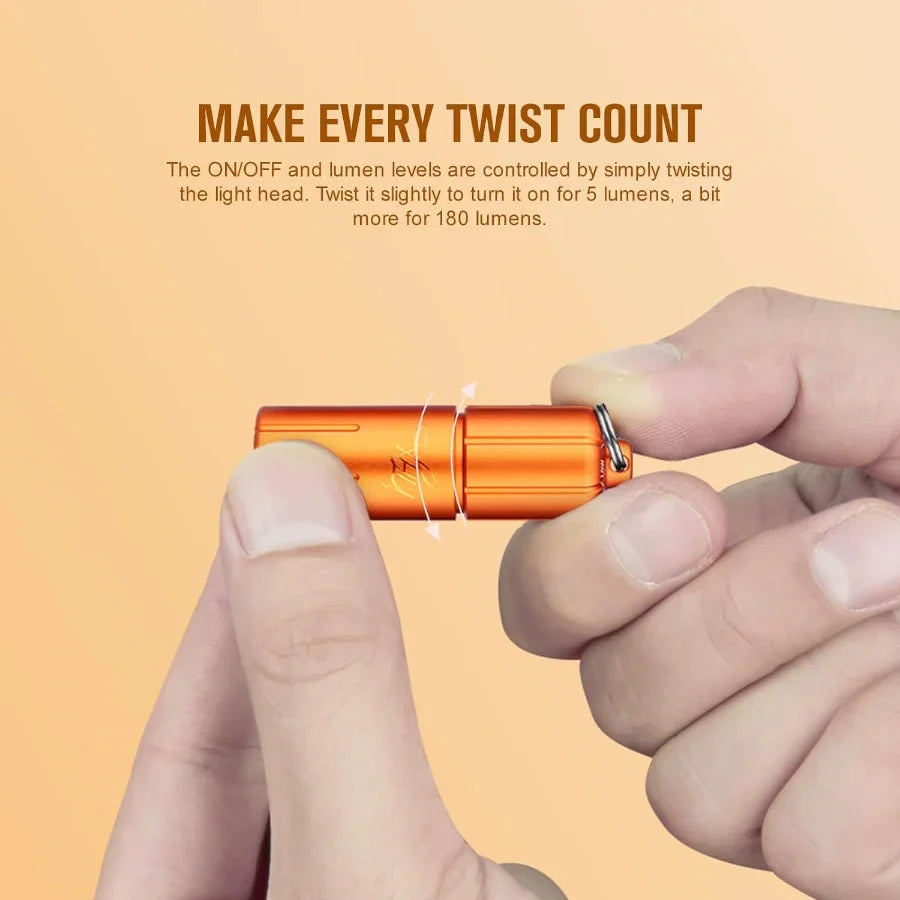 OLIGHT ITHXPKNOG iTHX Pumpkin Orange Keychain EDC Flashlight VM Hardware