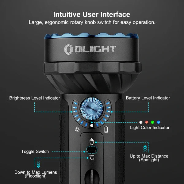OLIGHT MARAUDERMINIBK Marauder Mini Powerful LED Flashlight With RGB - Black VM Hardware