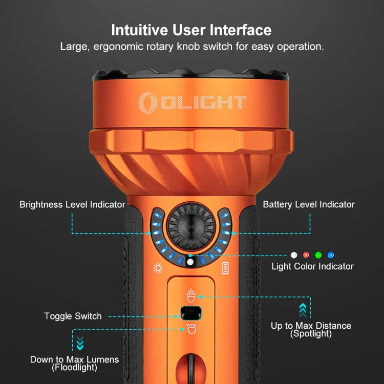OLIGHT MARAUDERMINIOG Marauder Mini Powerful LED Flashlight With RGB - Orange VM Hardware