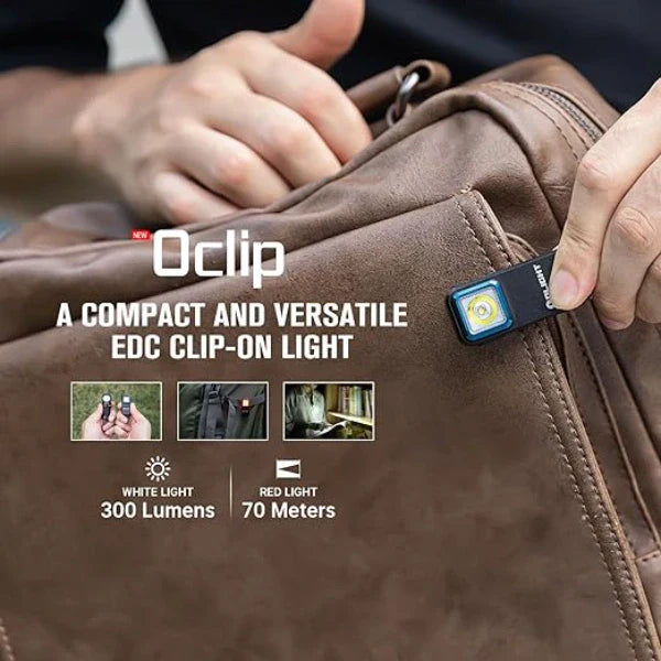 OLIGHT OCLIPBK Oclip Clip Light with White and Red Light - Black VM Hardware