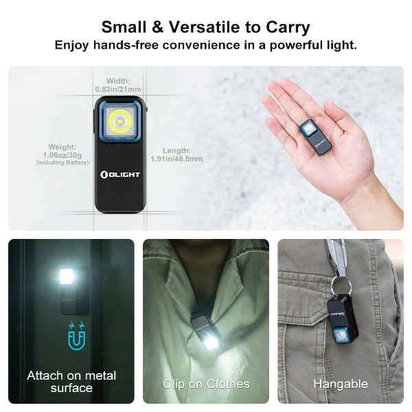 OLIGHT OCLIPBK Oclip Clip Light with White and Red Light - Black VM Hardware
