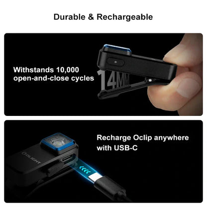 OLIGHT OCLIPBK Oclip Clip Light with White and Red Light - Black VM Hardware