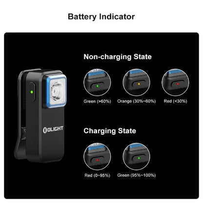 OLIGHT OCLIPBK Oclip Clip Light with White and Red Light - Black VM Hardware