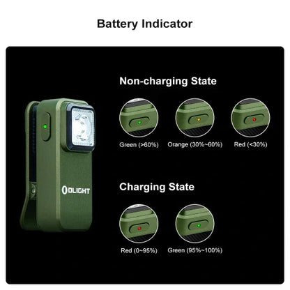 OLIGHT OCLIPODG Oclip Clip Light with White and Red Light - OD Green VM Hardware
