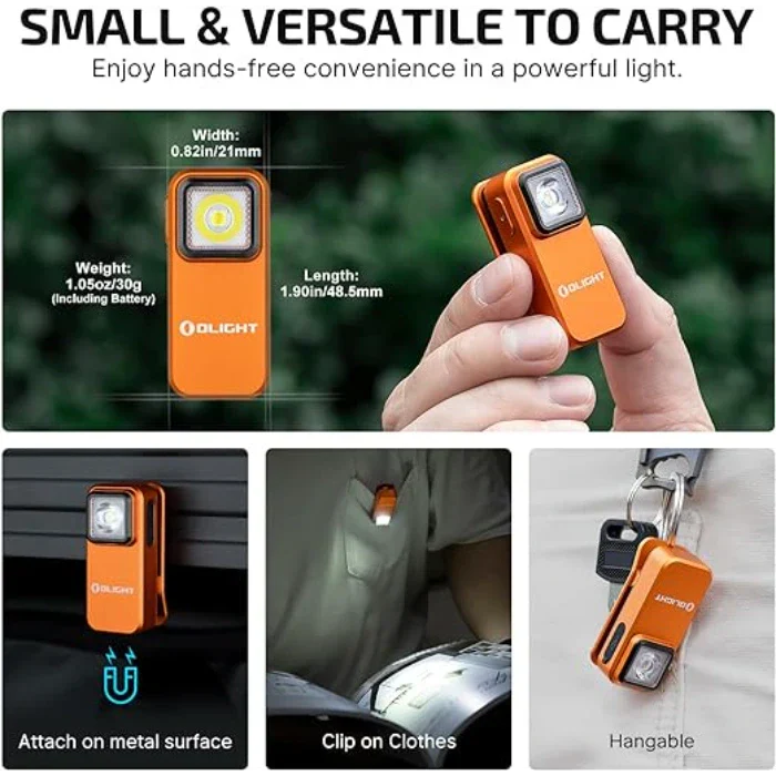 OLIGHT OCLIPOG Oclip Clip Light with White and Red Light - Orange VM Hardware