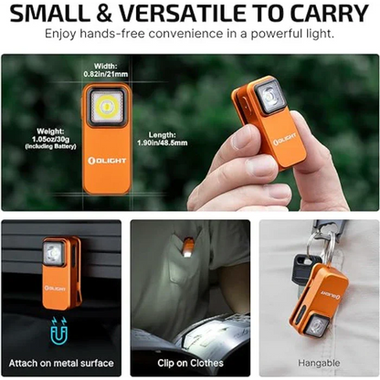 OLIGHT OCLIPOG Oclip Clip Light with White and Red Light - Orange VM Hardware