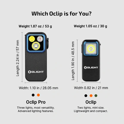 OLIGHT OCLIPPROBKC2M Oclip Pro Clip on Flashlight with Floodlight Spotlight and Red Light - Black VM Hardware